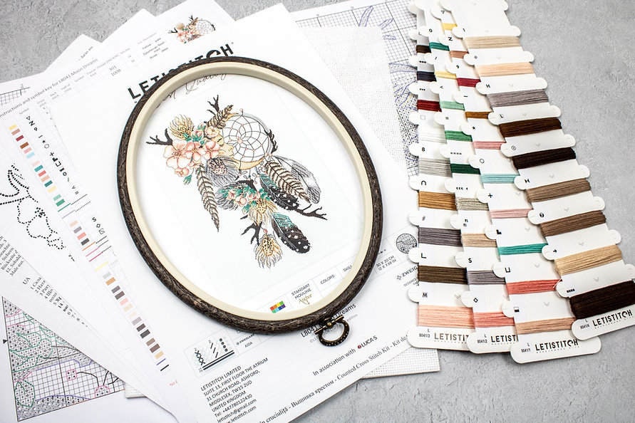 Dream Catcher DIY Counted Cross Stitch Kit,  LETISTITCH (Moon Dreams)