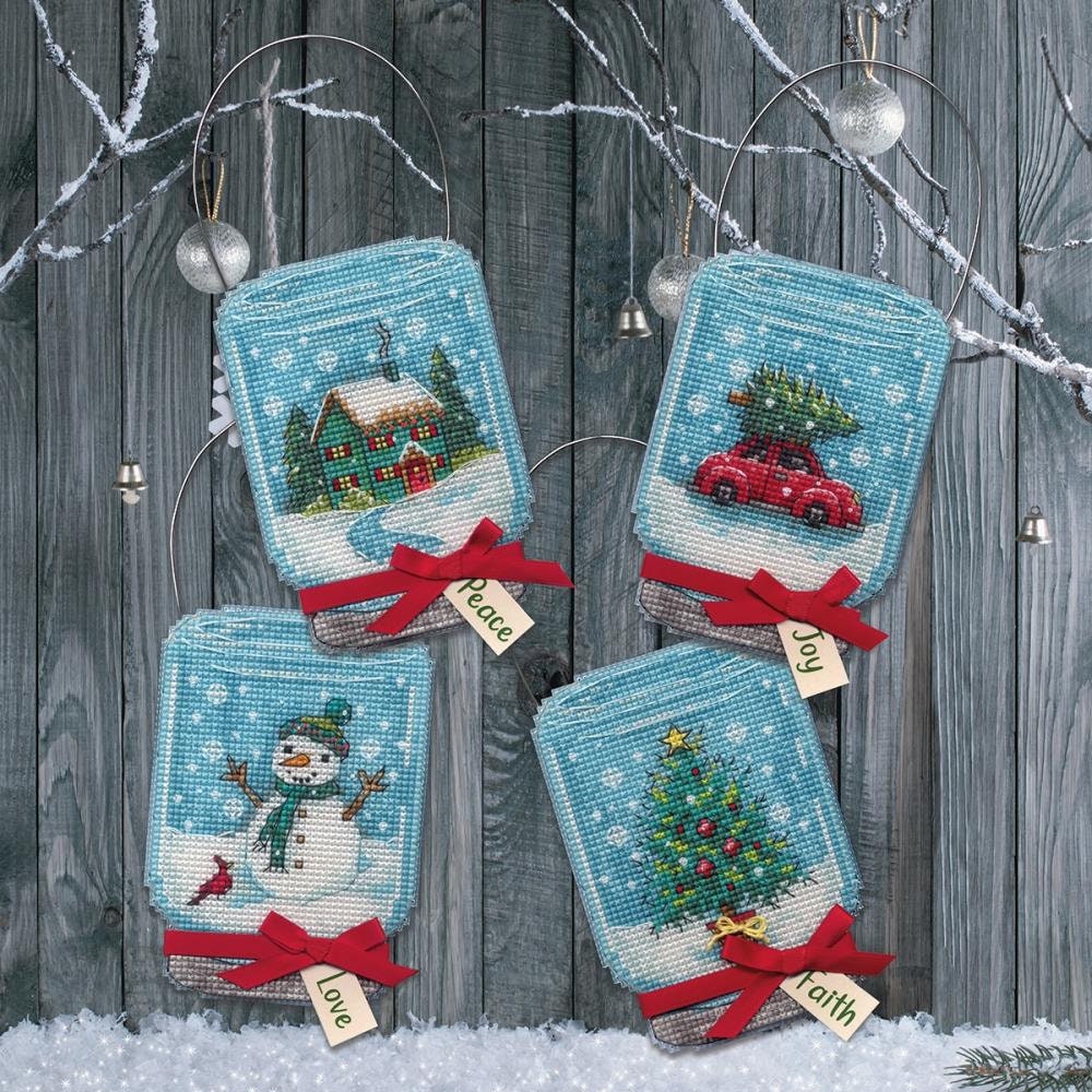 Dimensions Counted Cross Stitch Ornament Kit Set of 4, 70-08997