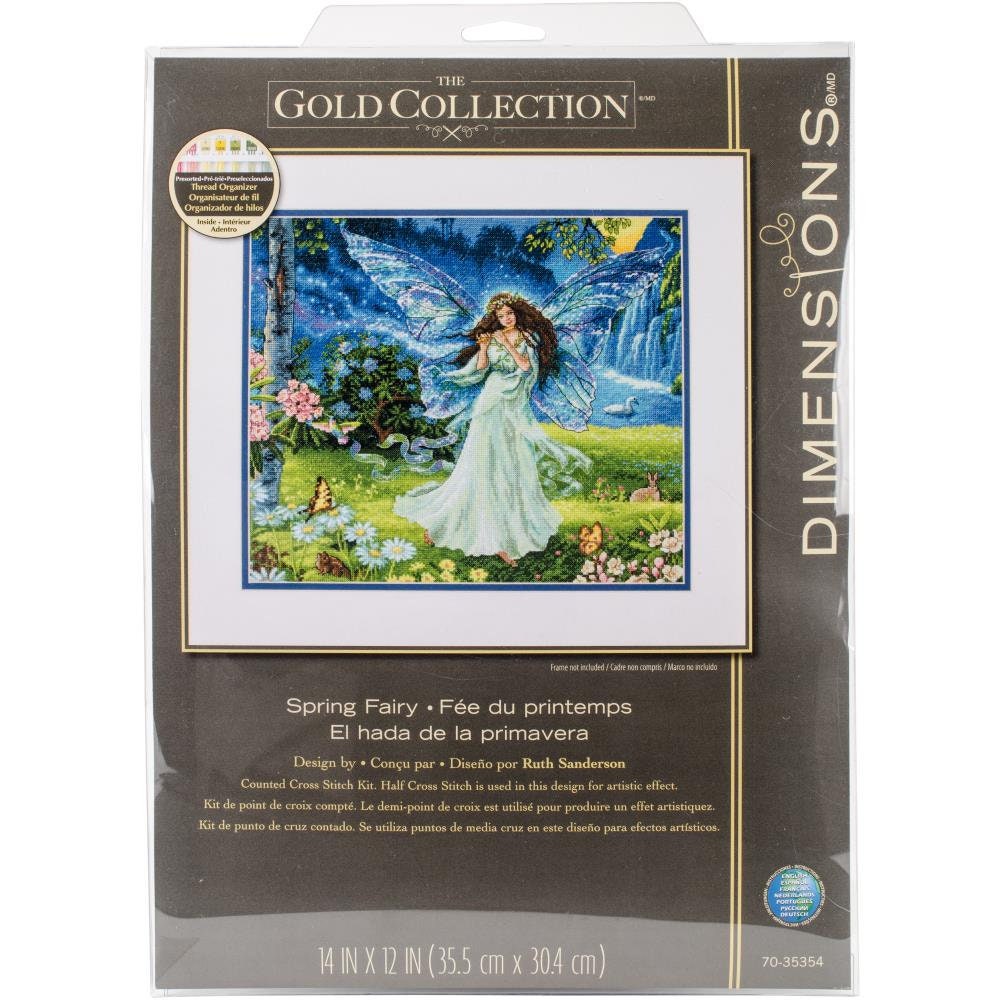 Dimensions Gold Collection Counted Cross Stitch Kit 14"X12", Spring Fairy (16 Count), 70-35354