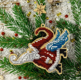 Bead Embroidery Kit On Wood, Santa, LK-456 ( beads , thread, needle, plywood base included)