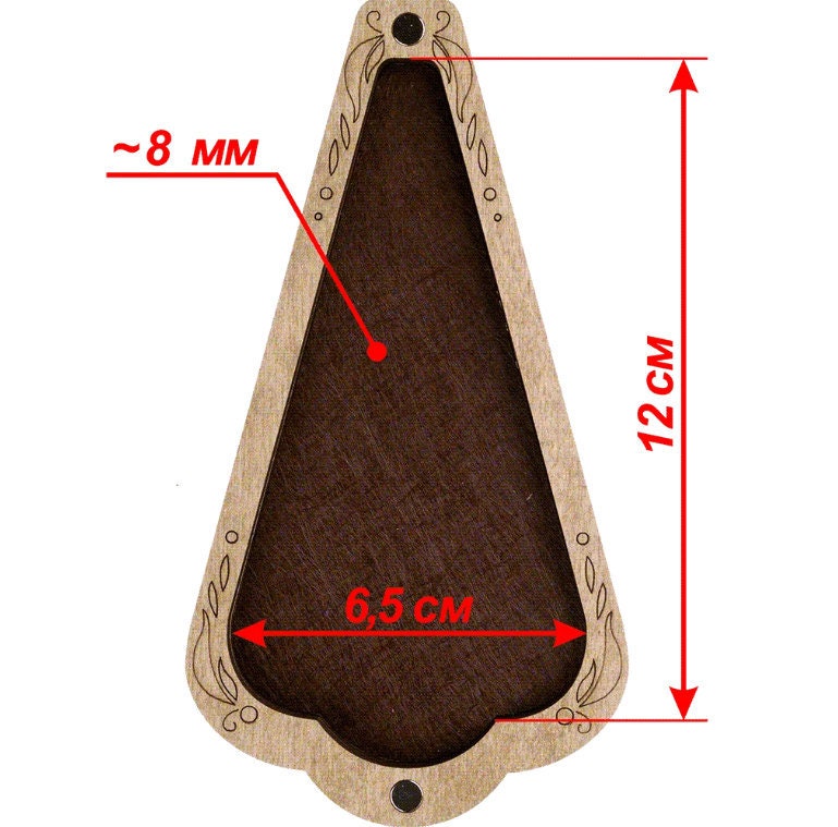 Organizer plywood for scissors with magnetic lid, 3.1"x5.9" IN, ZB-023