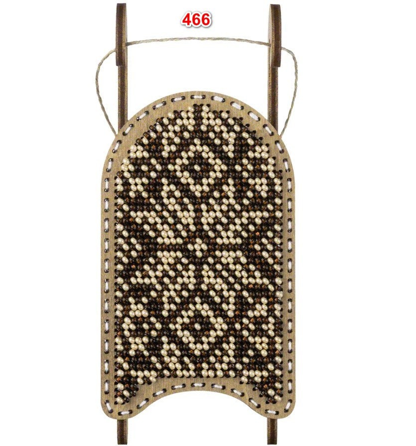 Beaded Sled Stitch Kit: Plywood Embroidery Craft (6x10cm)