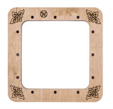 Plywood Embroidery Hoop with Magnetic Holders: floral ornament, 4"x4"