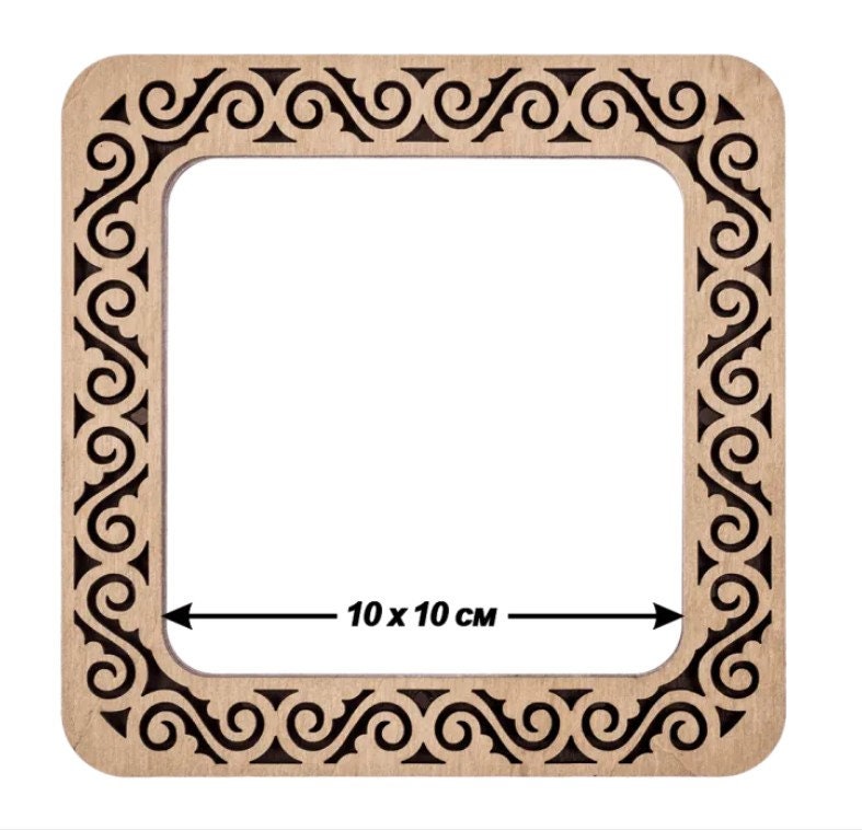 Plywood Embroidery Hoop with Magnetic Holders: floral ornament, 4"x4"