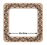 Plywood Embroidery Hoop with Magnetic Holders: floral ornament, 4"x4"