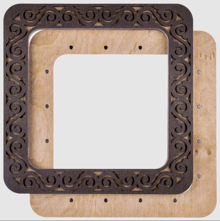 Dark Brown Plywood Embroidery Hoop with Magnetic Holders (5.5x5.5 IN)