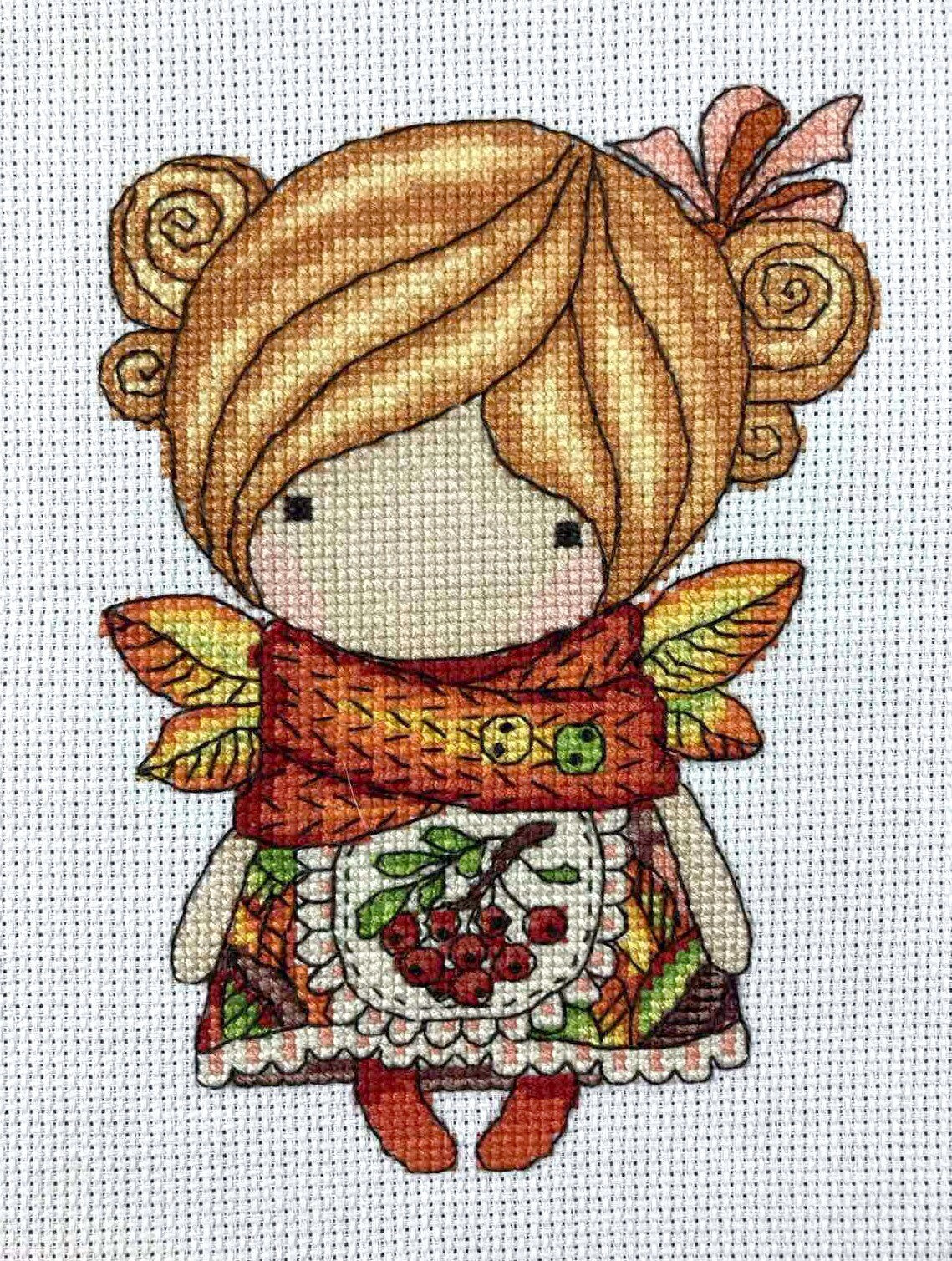 Cross Stitch Kit Girl Autumn, Iris Design, 05319A ( on Aida 16ct)