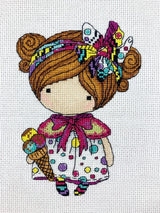 Cross Stitch Kit Girl Summer: Easy-to-Follow, Iris Design, Summer Project, 05221A  on Aida 16ct