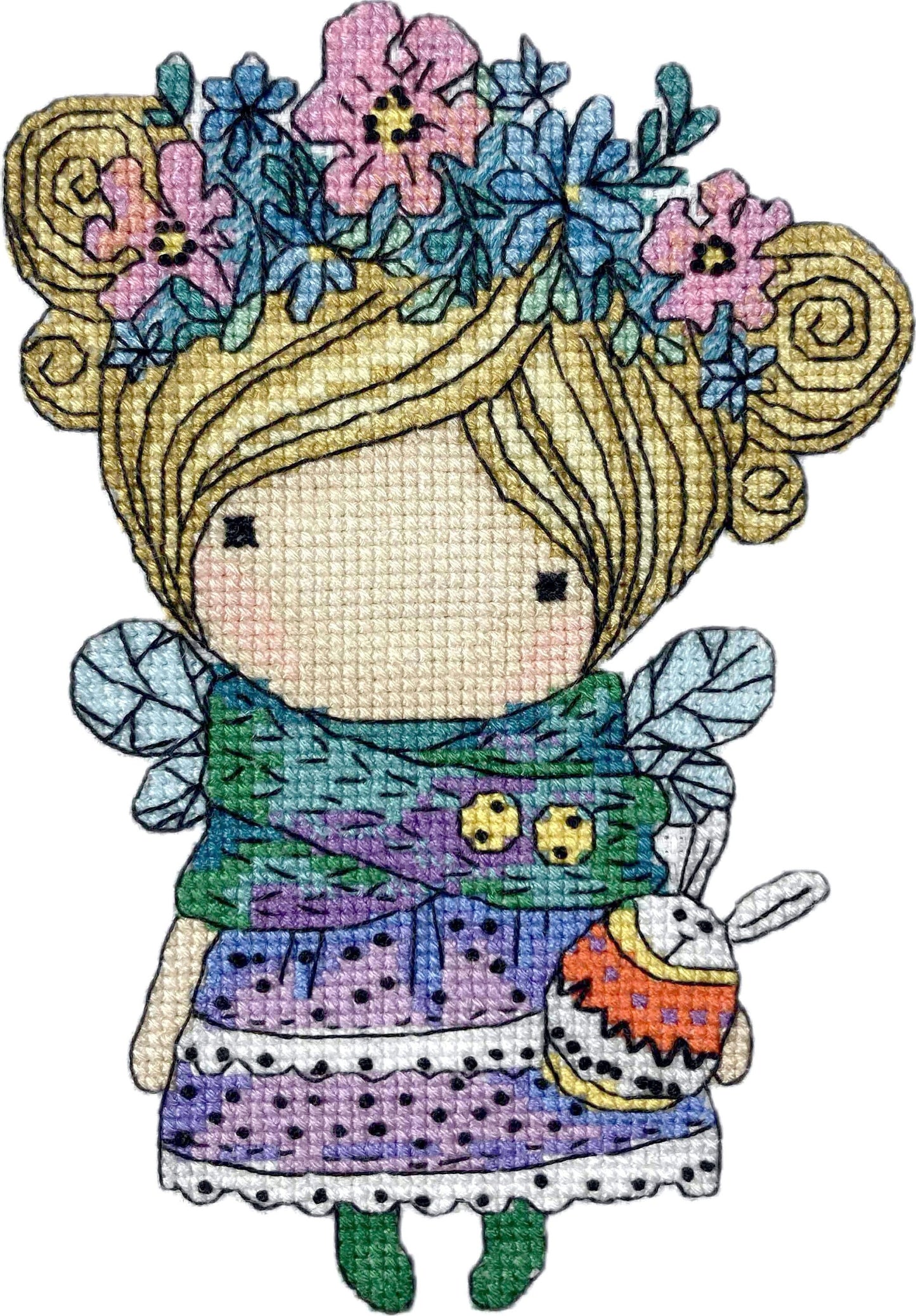 Cross Stitch Kit Girl Spring, Iris Design, 05723A ( on Aida 16ct)