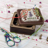 DIY Cross Stitch Needle Holder Kit: Plywood Needle Case, Embroidery Top
