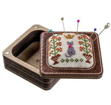 DIY Cross Stitch Needle Holder Kit: Plywood Needle Case, Embroidery Top