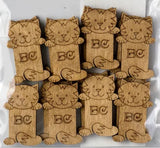 Bobbins plywood for threads, ribbons, floss, Cats , 15 pcs, LC-069
