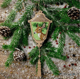 Bead Embroidery Kit on Wood, Deer in Lantern, LK-449