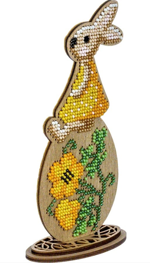 Bead Embroidery Kit: Easter Rabbit Decoration DIY Craft