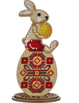 Bead Embroidery Kit: Easter Rabbit Decoration DIY Craft (2.75x6.1")