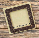 Needlework plywood Hoop: Dark Brown Wood Cross Stitch Frame (4x4 IN)