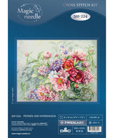 Magic Needle Counted Cross Stitch Kit Peonies and Hydrangeas, 510-224