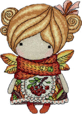 Cross Stitch Kit Girl Autumn, Iris Design, 05319A ( on Aida 16ct)