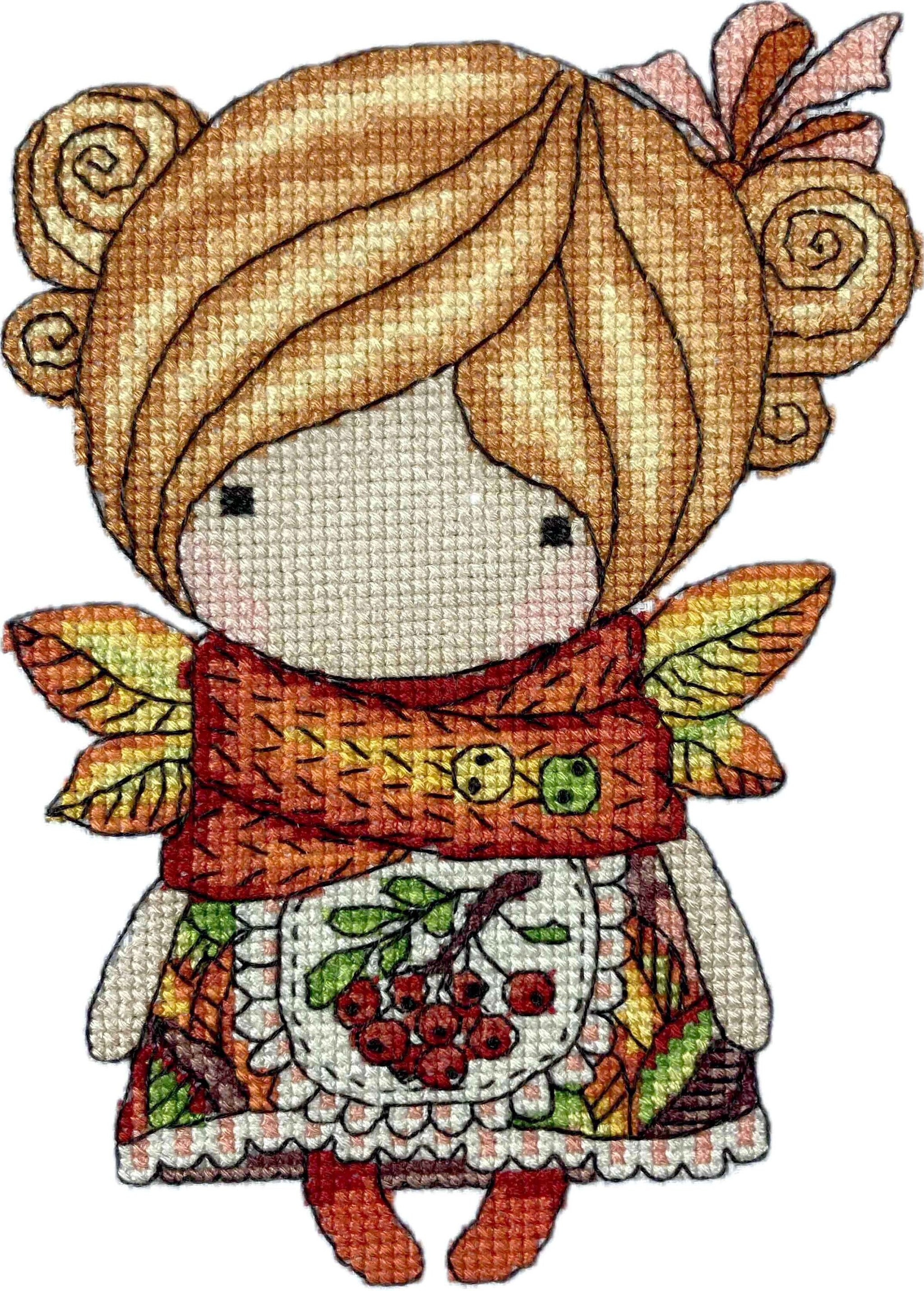 Cross Stitch Kit Girl Autumn, Iris Design, 05319A ( on Aida 16ct)