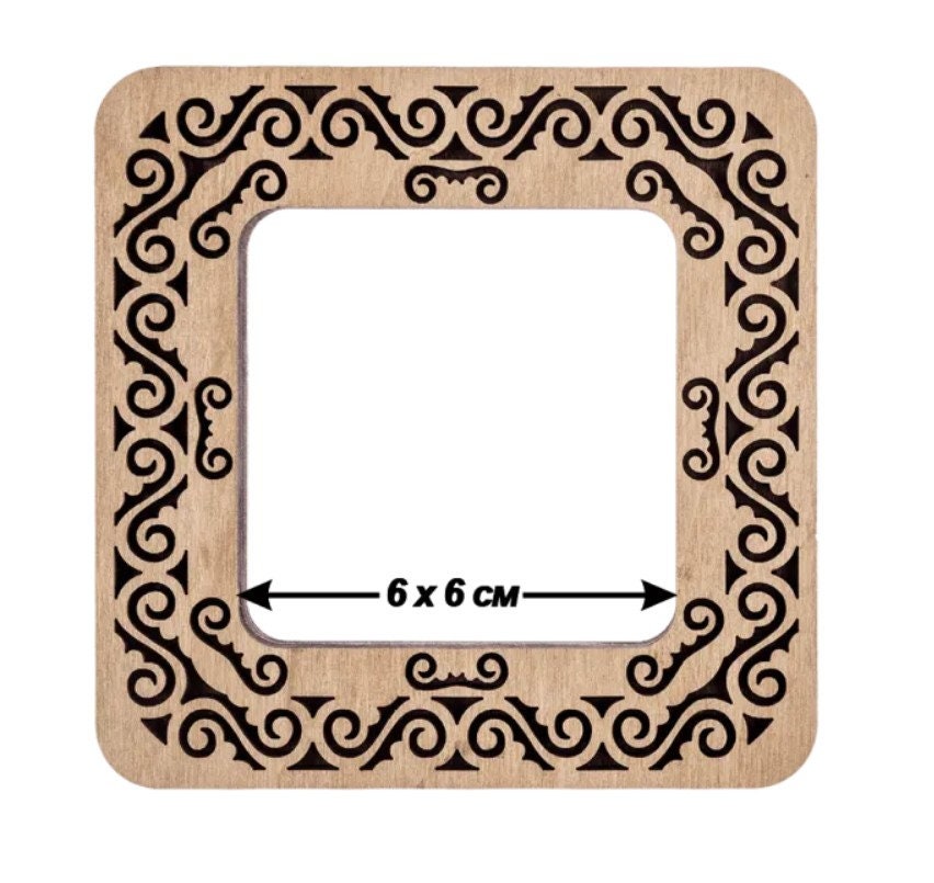 Magnetic Embroidery Hoop: Light Wood Cross Stitch Frame ( 2.4x2.4 IN )