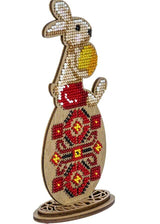 Bead Embroidery Kit: Easter Rabbit Decoration DIY Craft (2.75x6.1")