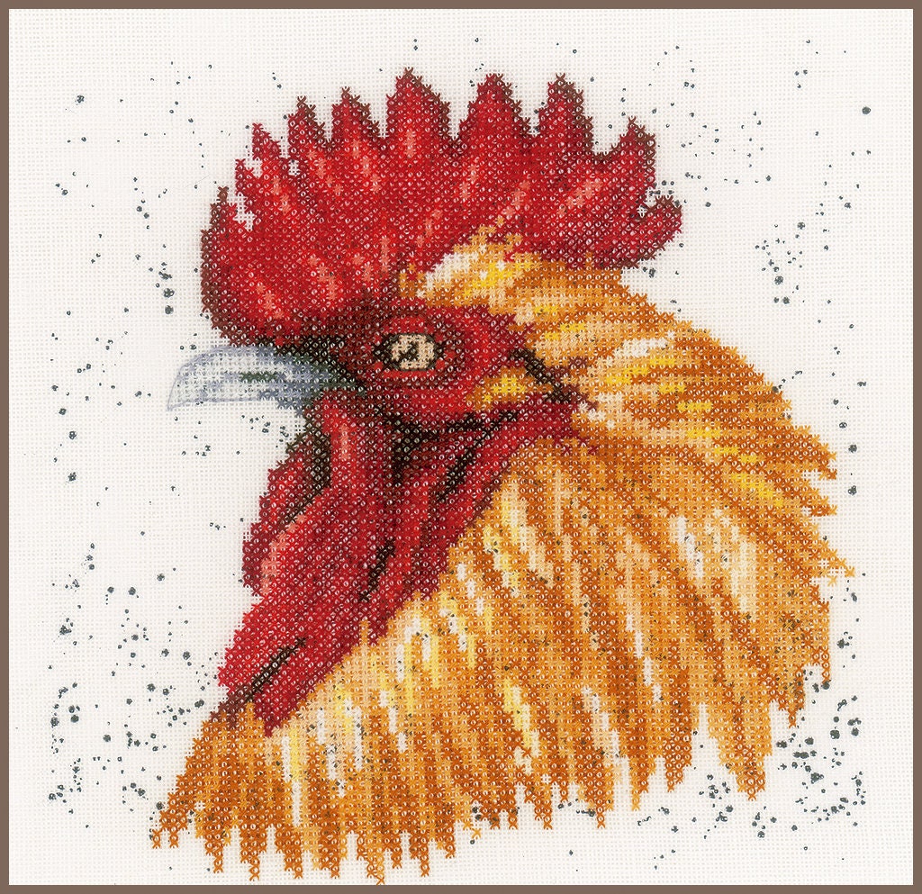Counted Cross Stitch Kit Lanarte - Brown rooster, PN-0157490