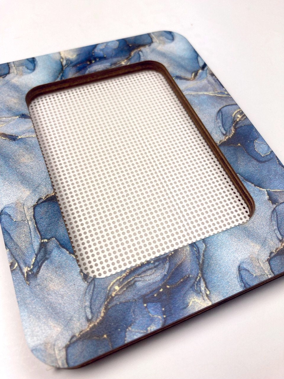 Plywood Embroidery Hoop with Magnetic Holders Marble (2.6x3.5 IN )