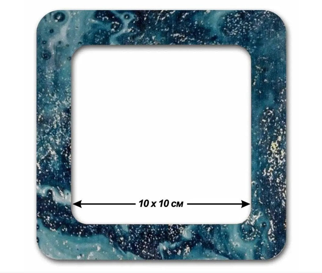 Embroidery Hoop with Magnetic Holders, Marbled Teal, 4x4 IN