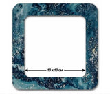 Embroidery Hoop with Magnetic Holders, Marbled Teal, 4x4 IN