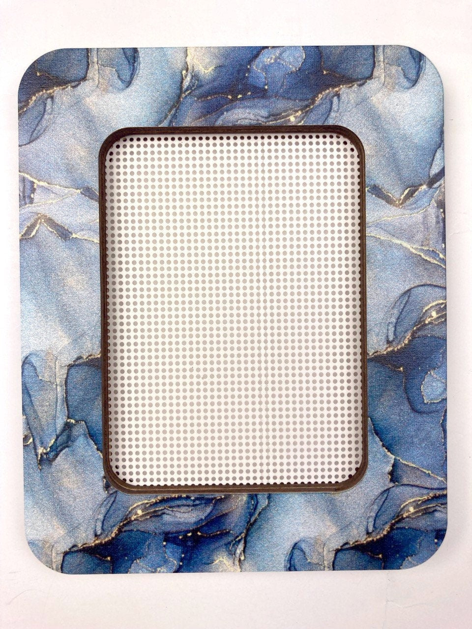 Plywood Embroidery Hoop with Magnetic Holders Marble (2.6x3.5 IN )