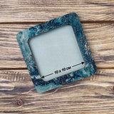 Embroidery Hoop with Magnetic Holders, Marbled Teal, 4x4 IN
