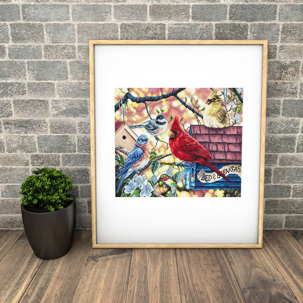 Counted Cross stitch kit  LETISTITCH L8062 Springtime Songbirds / Oiseaux chanteurs du printemps