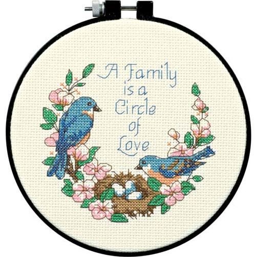 Dimensions Counted Cross Stitch Kit with Hoop, Family Love,72900