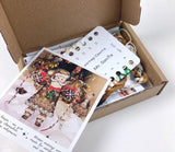 Cross Stitch Kit, Gingerbread Santa (Red Suit), threads, beads and decorative crystals