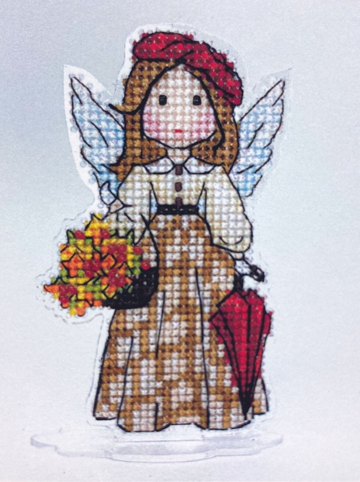 Autumn Angel Cross Stitch Kit: Beads & Crystals on Plastic