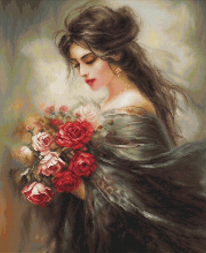 Counted Cross Stitch Kit Luca-S GOLD Collection, Beauty, B703, DIY Kit