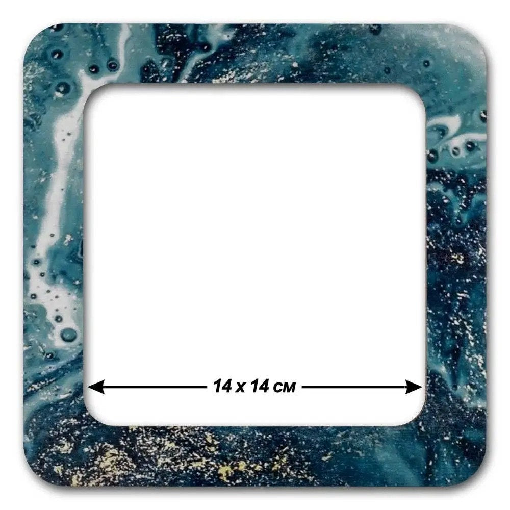 Plywood Embroidery Hoop with Magnetic Holders (5.5x5.5 IN), Marbled Teal