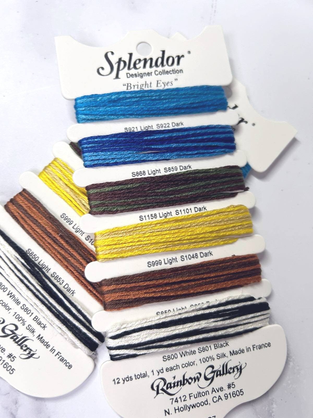 Threads kit Splendor Bright Eyes, 100% Silk, each color 2yd., SC-07 ( 1 Item)