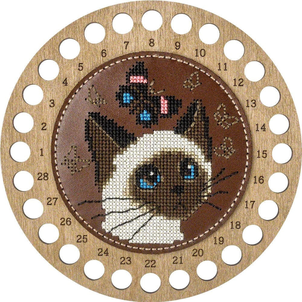 DIY Cat & Butterfly Thread Organizer Kit: Needlework Gift (15x15cm)