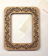 Frame with Strong magnetic for embroidery and needlework, plywood, LIGHT Color, 4.1x5.7 IN