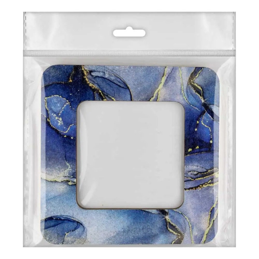 Marbled Dark Blue Embroidery small Hoop with Magnetic Holders  2.4x2.4 IN