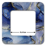 Marbled Dark Blue Embroidery small Hoop with Magnetic Holders  2.4x2.4 IN