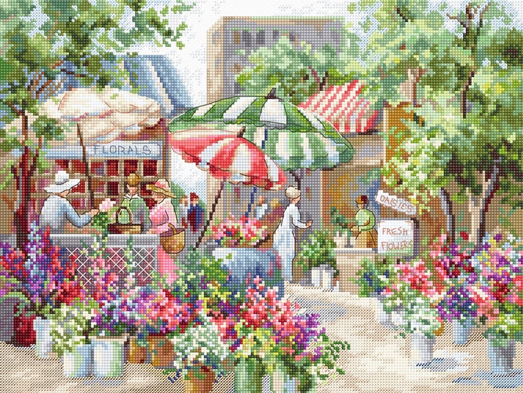 Counted Counted Cross Stitch Kit Flower Market, Letistitch LETI 978