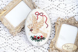 Pin Keep Bird Cross Stitch Kit: Vintage Christmas Ornament, Hand-dyed Threads , Linen