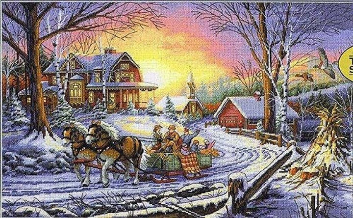 Dimensions Gold Collection Counted Cross Stitch Kit, Pleasures of Winter (Aida 18ct), 35208 Rare find