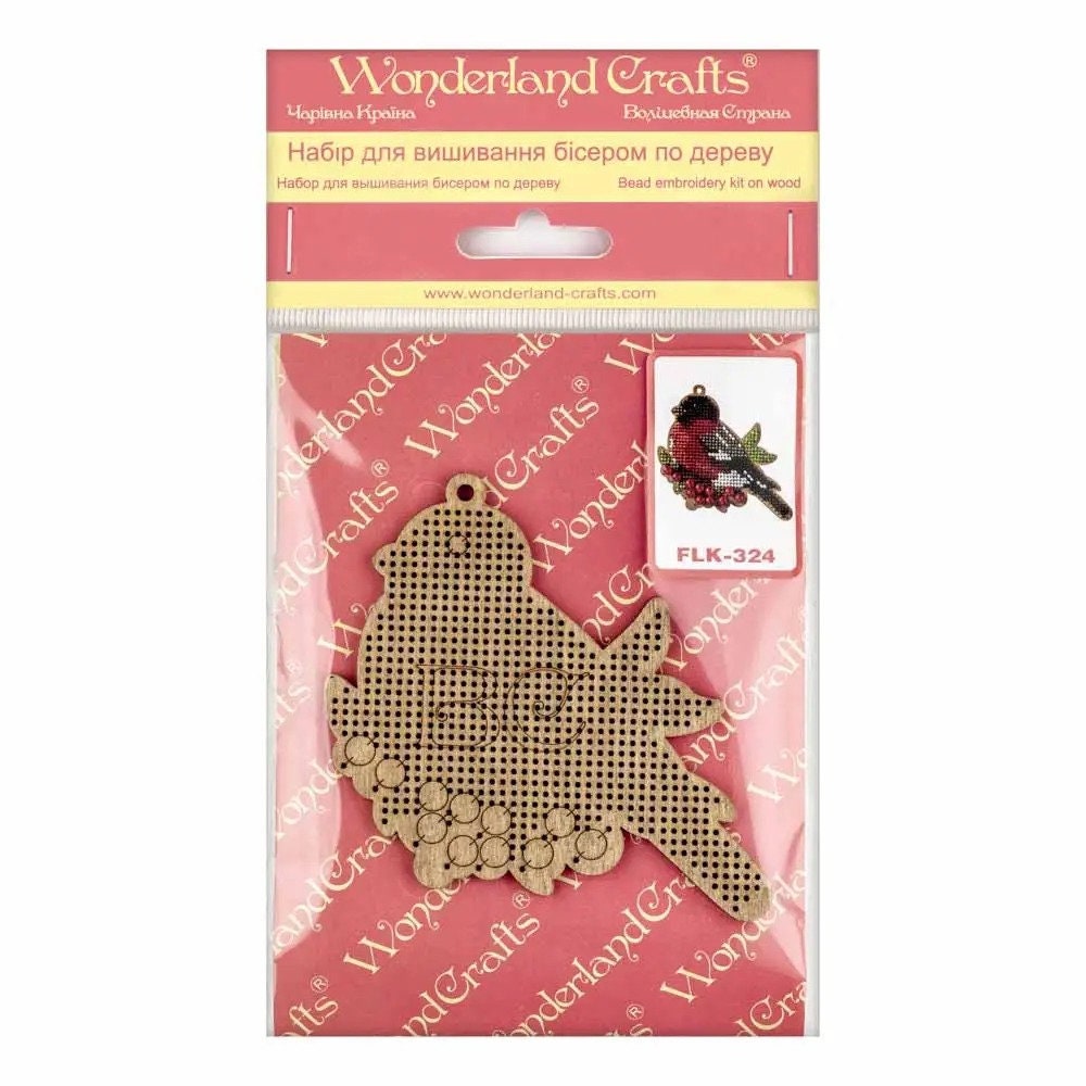 Bead Embroidery Kit Bird, LK-324. Fast DIY Kit ( beads , thread, needle, plywood base included)