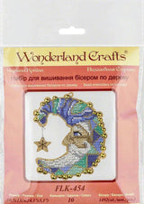 Bead Embroidery Kit on Wood, Moon Grey, LK-454 ( beads , thread, needle, plywood base included)