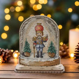 Cross stitch Embroidery Kit with beads on Wood base, Nutcracker, LW-048