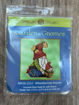 Bead embroidery set DIY, Wheelbarrow Gnome, Mill Hill MH16-2212 ( Perforated paper 14ct)