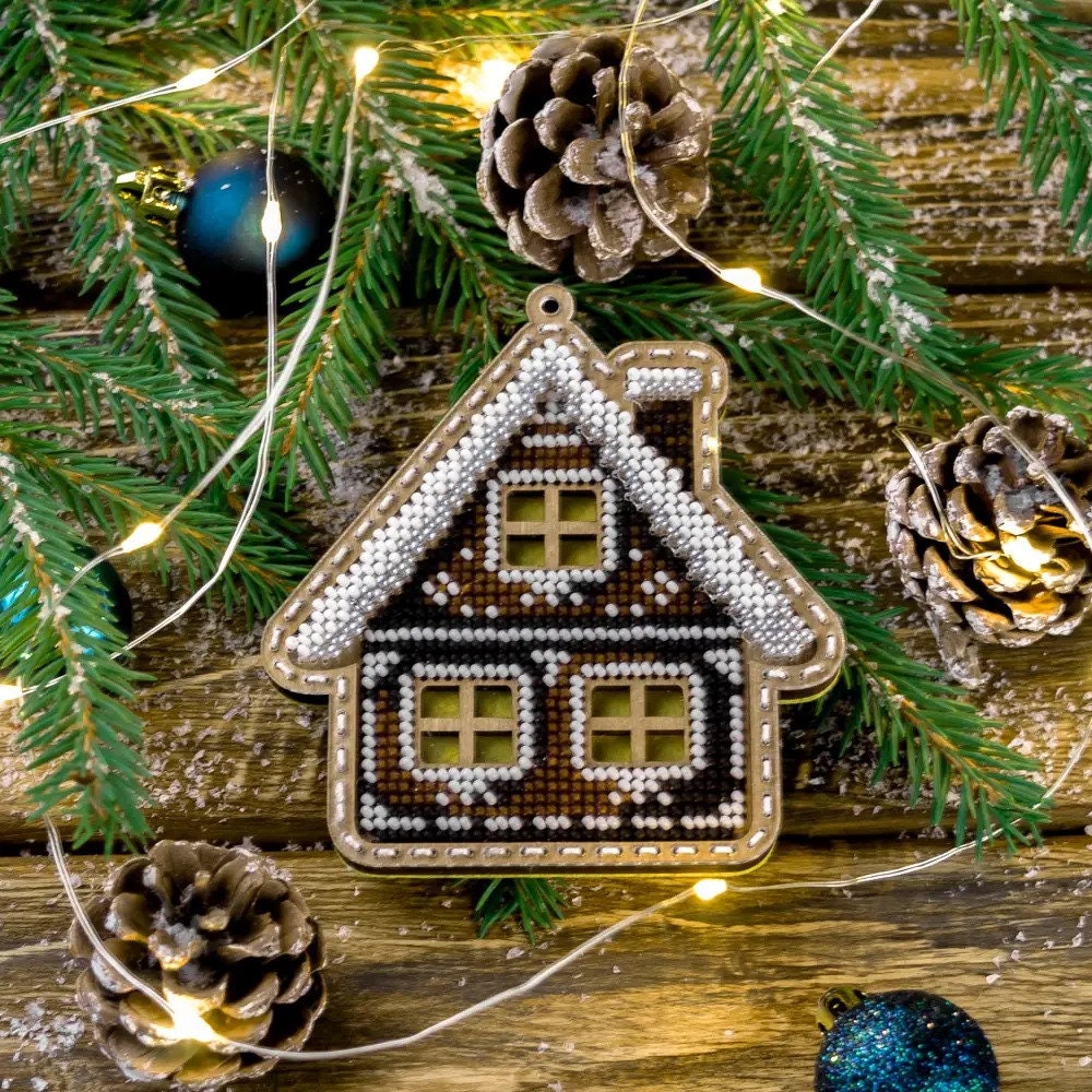 Bead Embroidery Kit Decorative House, LK-376. Fast DIY Kit